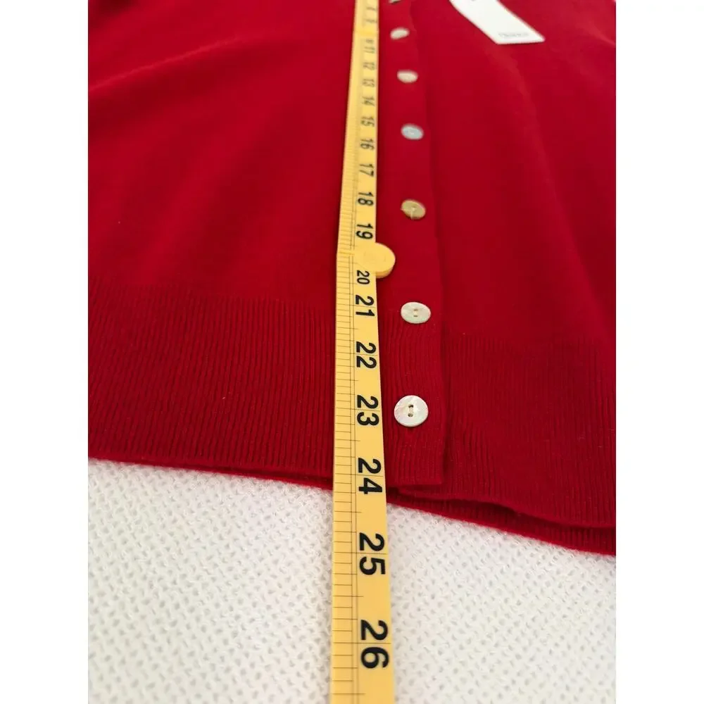 Quince NEW Mongolian Cashmere Cardigan Sweater Varsity Red, Medium - Picture 4 of 5